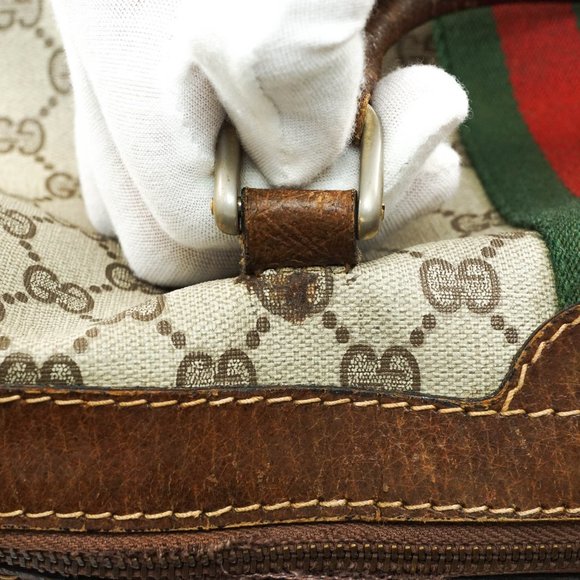 Auth Gucci Hand Bag Brown Leather #29012G13 - Picture 11 of 13